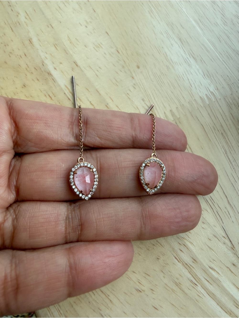 Henri Bendel Pink and rose Gold Drop Earrings - Picture 4 of 5